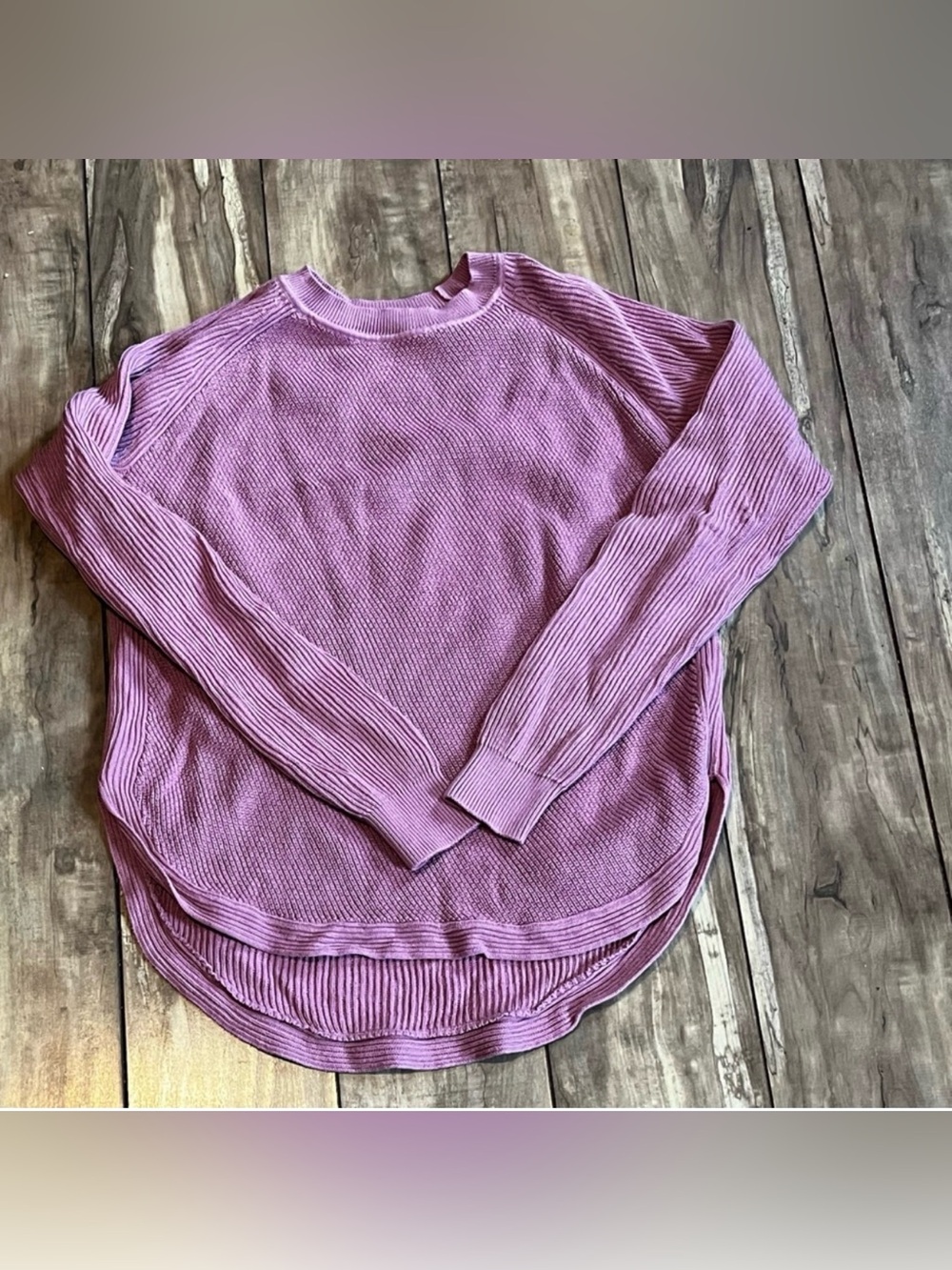 Joe Fresh Waffle Knit Curved Hem Sweater